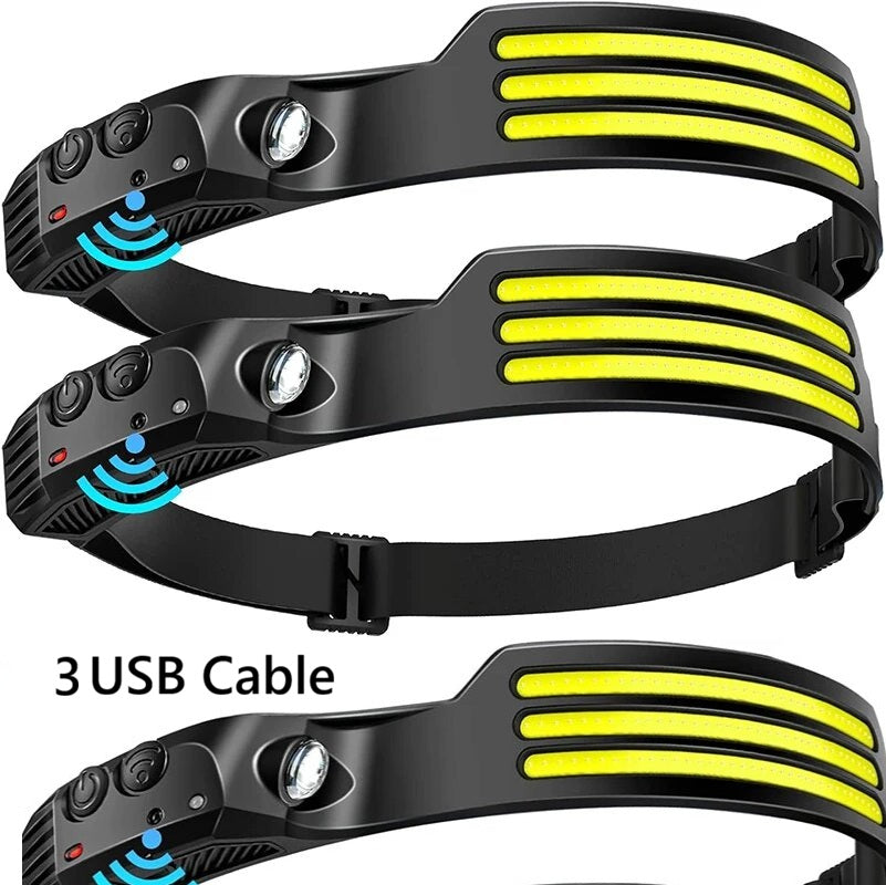 LED Motion Sensor Headlamp - USB Rechargeable