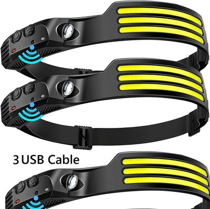 LED Motion Sensor Headlamp - USB Rechargeable