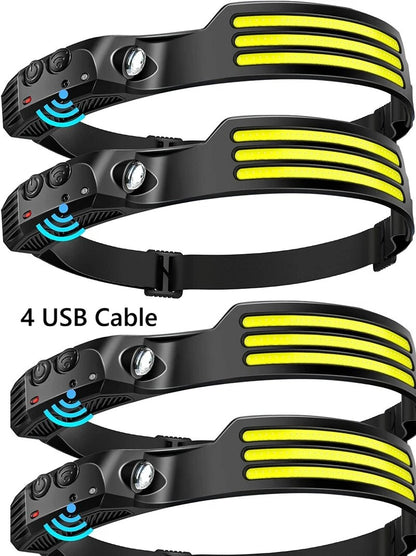 LED Motion Sensor Headlamp - USB Rechargeable