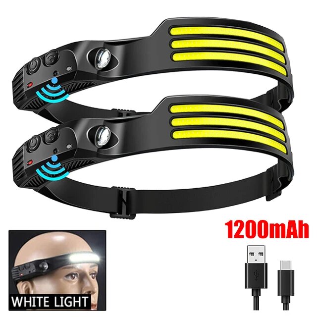 LED Motion Sensor Headlamp - USB Rechargeable