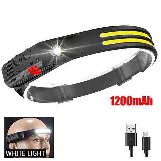 LED Motion Sensor Headlamp - USB Rechargeable